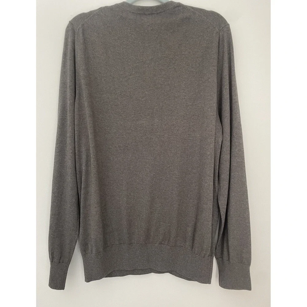 Banana Republic Men L Silk Cashmere Sweater Brown Luxury Blend V-Neck Light Soft
